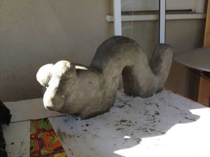 inch worm sculpture